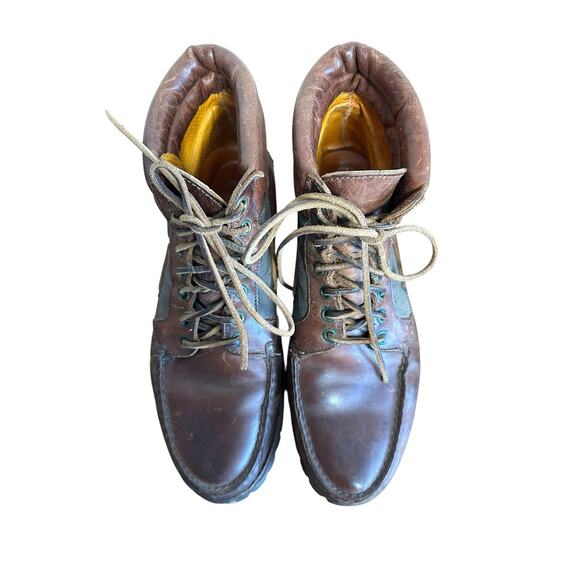 Vintage Timberland Men’s Brown/Green Leather Moc Toe Chukka Boots Size 11W main image 6